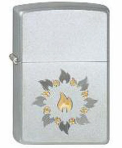 Z21192 ZIPPO UP.-SATIN CHROME FIRE